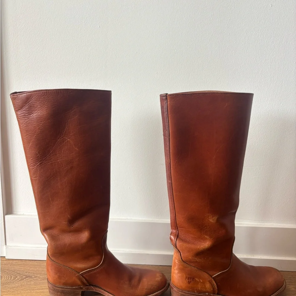Frye Women's Over-The-Knee Leather Boots in Cognac Brown